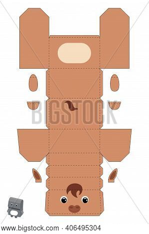 Party Favor Box Horse Design For For Sweets, Candies, Small Presents, Bakery. Package Template, Grea