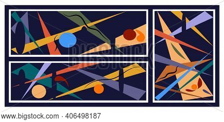 Abstract Geometric Color Shapes, Modern Art For Interior