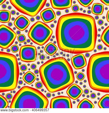 Seamless Pattern Of Colorful Shapes For Textile Things