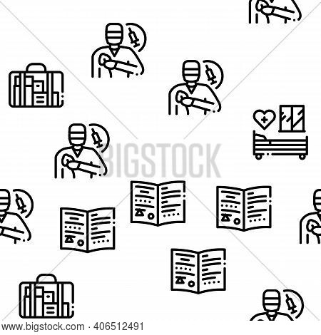Maternity Hospital Seamless Pattern Vector Thin Line. Illustrations