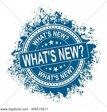 Blue Waths New Rubber Stamp On White Background