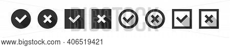 Checkmark Tick Collection, Check Approval Set In Sipmple Black Style, Approved Vote Symbol Illustrat