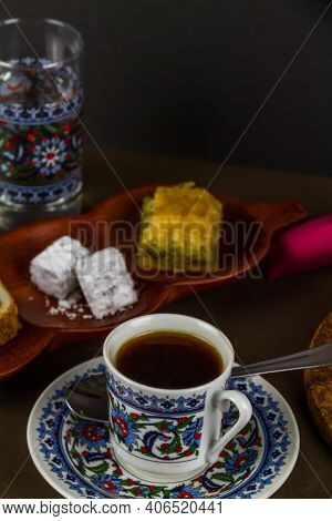 Turkish Coffee With Baclava And Delight