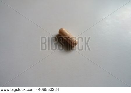 Pink Vegetarian Capsule Of Probiotics Dietary Supplement