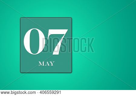 May 7 Is The Seventh Day Of The Spring Month, Turquoise Frame On A Green Background, Figures Of Whit
