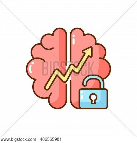 Growth Mindset Rgb Color Icon. Creative Thinking Idea. Creativity Development. Brainstorm And Teamwo