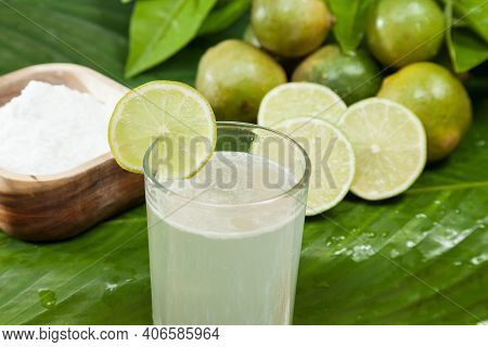 Baking Soda - Sodium Bicarbonate, Water And Lemon.