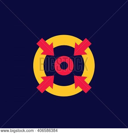 Specific Focus Or Concentration Icon, Flat Art