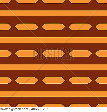 Seamless Pattern Of Brown And Yellow Lines Vector Illustration