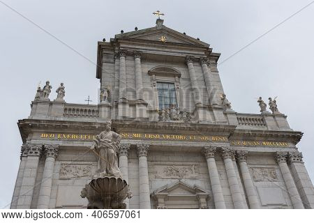 Solothurn, Switzerland - August 17, 2019 - Solothurn Cathedral