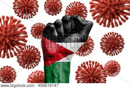 Jordan Flag Fist Fighting Off Coronavius Disease