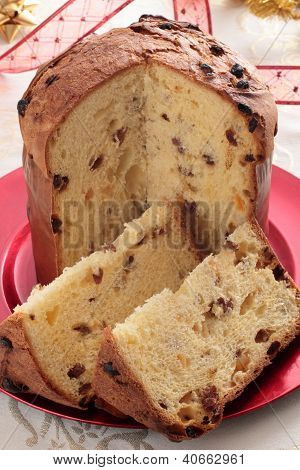 Weihnachtskuchen Panettone-Scheiben