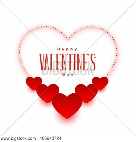 Valentines Day Romantic Wishes Card Elegant Heart Shapes