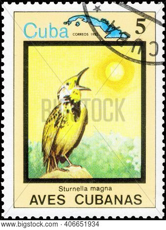Saint Petersburg, Russia - December 05, 2020: Postage Stamp Issued In The Cuba With The Image Of The
