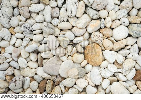 White Bebbles Stone Or River Stone  Background With Vintage Filter