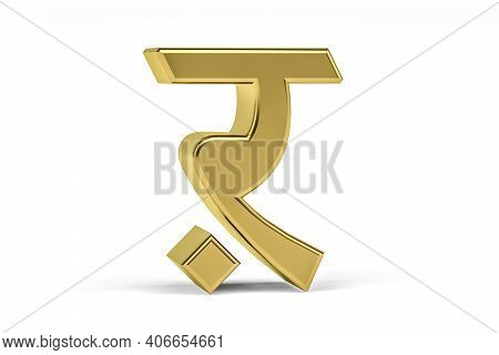 Golden Indian Letter - 3d Indian Letter On White Background - Translation: Letter 