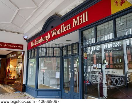 Chester; Uk: Jan 29, 2021: The Edinburgh Woollen Mill Store On Eastgate Street.