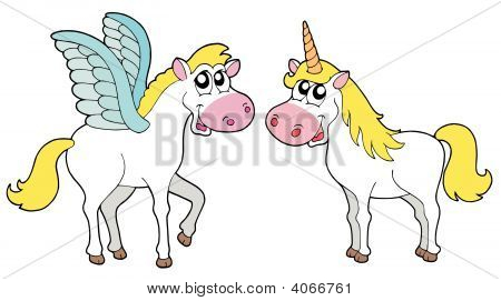 Pegasus ve tek boynuzlu at