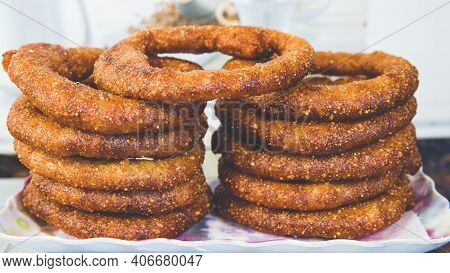 Selroti Famous Nepali Style Sweet Bread Made With Rice Flour,sugar & Ghee. Popular Nepali Snacks Sel