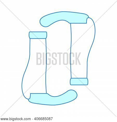 Bike Grips Icon. Thin Line With Blue Fill Design. Vector Illustration.