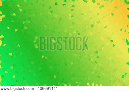 Green And Yellow Low Poly Crystal Background. Polygon Design Pattern. Illustration, Low Polygon Back