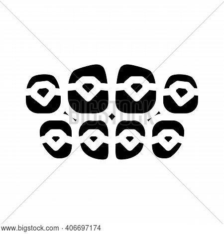 Onlays On Teeth Glyph Icon Vector Illustration