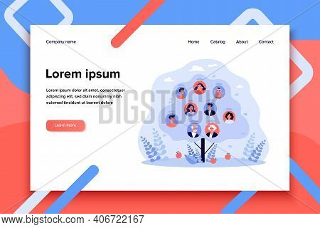 People Genealogical Heritage Isolated Flat Vector Illustration. Cartoon Abstract Relatives Connectio