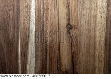 Beautiful Acacia Wood Texture. Rustic Look With Veins, Knots And Copy Space.