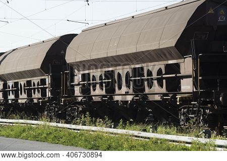 Freight Train To Transport Goods By Rail