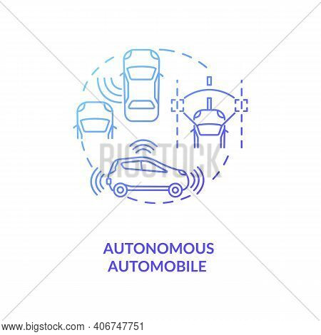 Autonomous Automobile Concept Icon. Cps Application Idea Thin Line Illustration. Self-driving, Drive