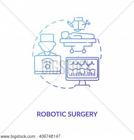Robotic Surgery Concept Icon. Cps Usage Idea Thin Line Illustration. Minimally Invasive Surgery. Rob