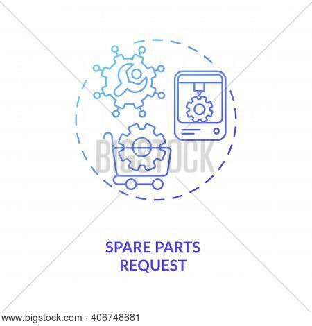 Spare Parts Request Concept Icon. M2m Communication Type Idea Thin Line Illustration. Ordering Repla