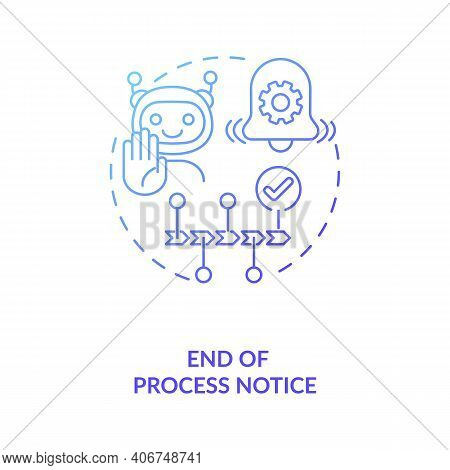 End Process Notice Concept Icon. M2m Communication Type Idea Thin Line Illustration. Machine Malfunc