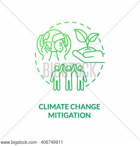 Climate Change Mitigation Concept Icon. Organic Waste Reduction Benefit Idea Thin Line Illustration.