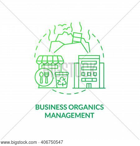 Business Organics Management Concept Icon. Organic Waste Diversion Idea Thin Line Illustration. Bios