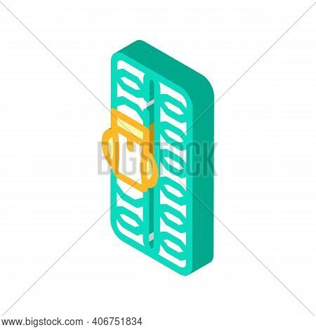 Paracord Bracelet Isometric Icon Vector Illustration Color