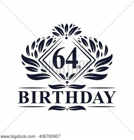 64 Years Birthday Logo, Luxury 64th Birthday Celebration.
