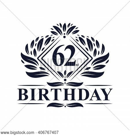 62 Years Birthday Logo, Luxury 62nd Birthday Celebration.