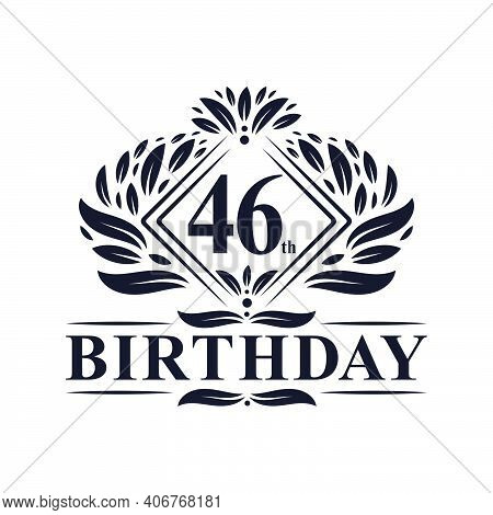 46 Years Birthday Logo, Luxury 46th Birthday Celebration.