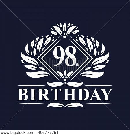 98 Years Birthday Logo, Luxury 98th Birthday Celebration.