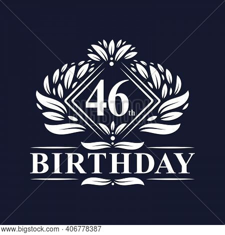 46 Years Birthday Logo, Luxury 46th Birthday Celebration.