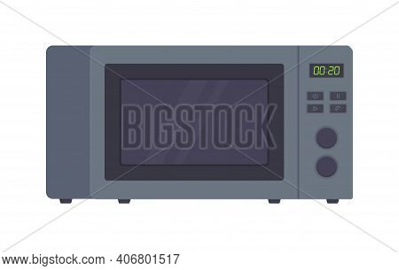 Gray Metallic Microwave Oven Clipart. Cooking Equipment, Electrical Appliances, Kitchen Technology, 