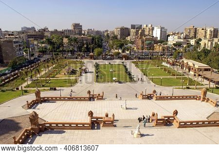 Cairo - Egypt - October 06, 2020: Misr Al Gadida, Al Montaza, Beautiful City Overview From Baron Emp