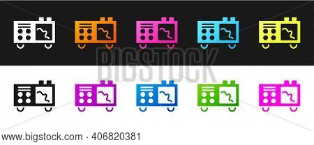 Set Spectrometer Icon Isolated On Black And White Background. Vector