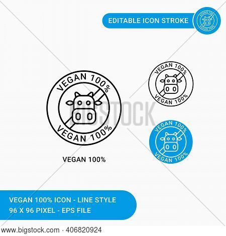 Vegan Icons Set Vector Illustration With Icon Line Style. Editable Stroke Icon On Isolated White Bac
