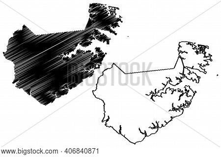 Pamlico County, North Carolina State (u.s. County, United States Of America, Usa, U.s., Us) Map Vect