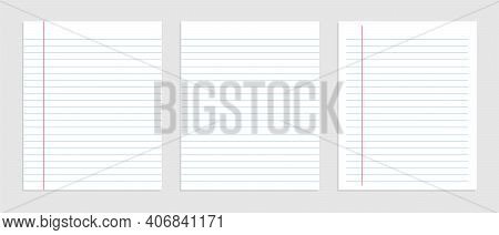 Blank Sheet Of Lined Notebook Paper Set
