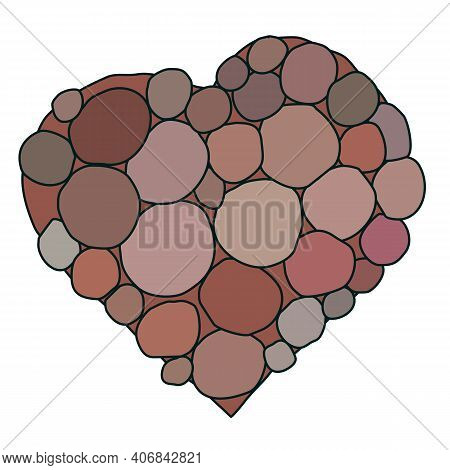 Vector Heart With Bubbles Pink And Brown