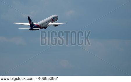 July 2, 2019, Moscow, Russia. Airplane Boeing 767-300 Azur Air Airline At Vnukovo Airport In Moscow.