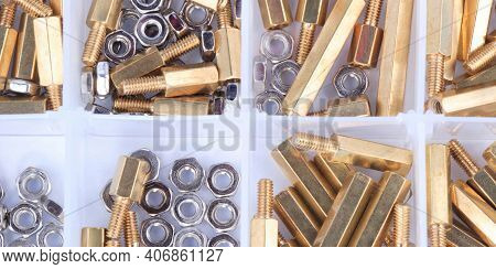 Brass Standoff Spacer Male And Female Set In Plastic Container